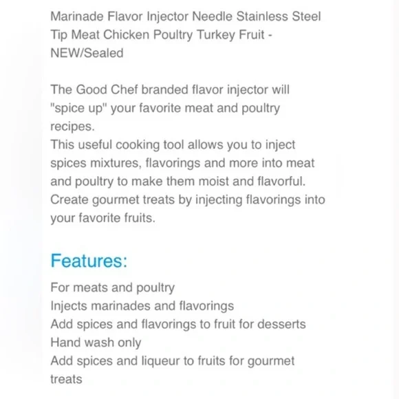 NEW Good Cook Flavor Injector - Picture 4 of 4